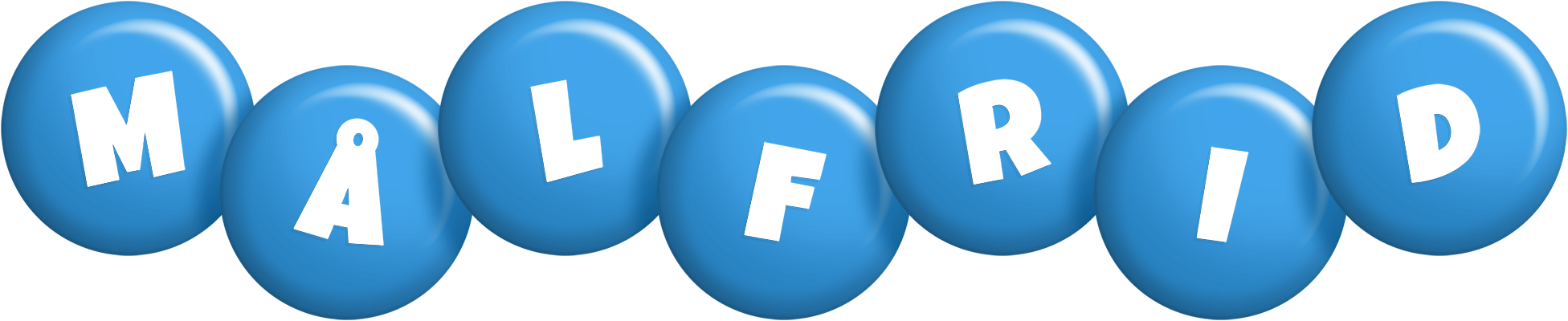 Målfrid candy-blue logo