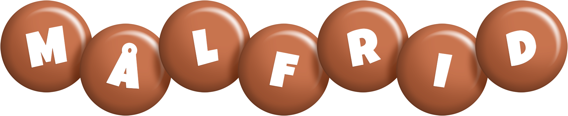 Målfrid candy-brown logo