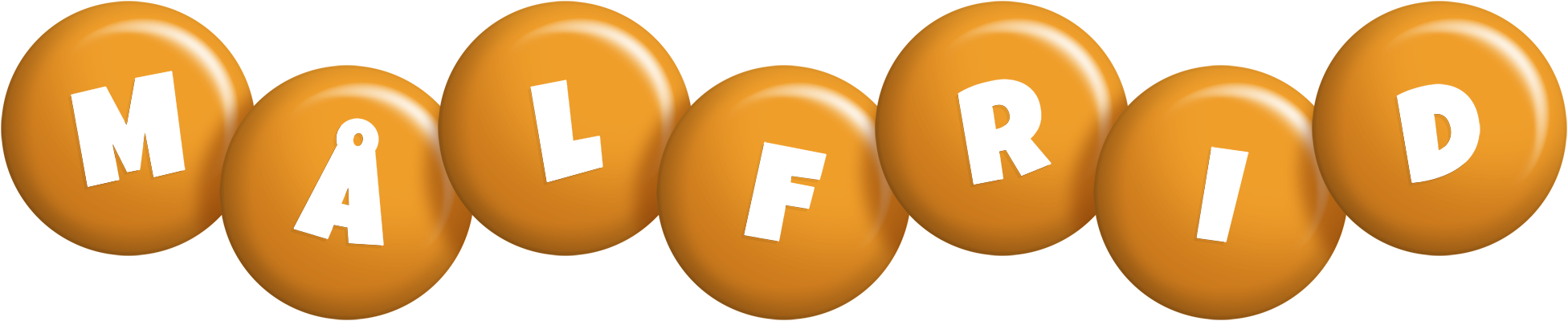 Målfrid candy-orange logo