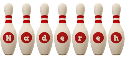 Nadereh bowling-pin logo