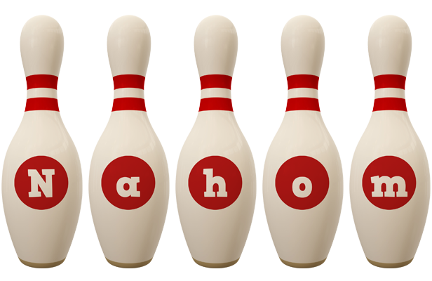 Nahom bowling-pin logo