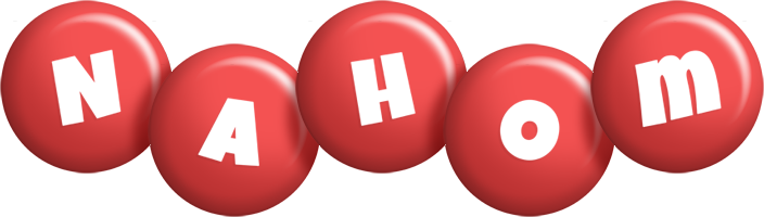 Nahom candy-red logo