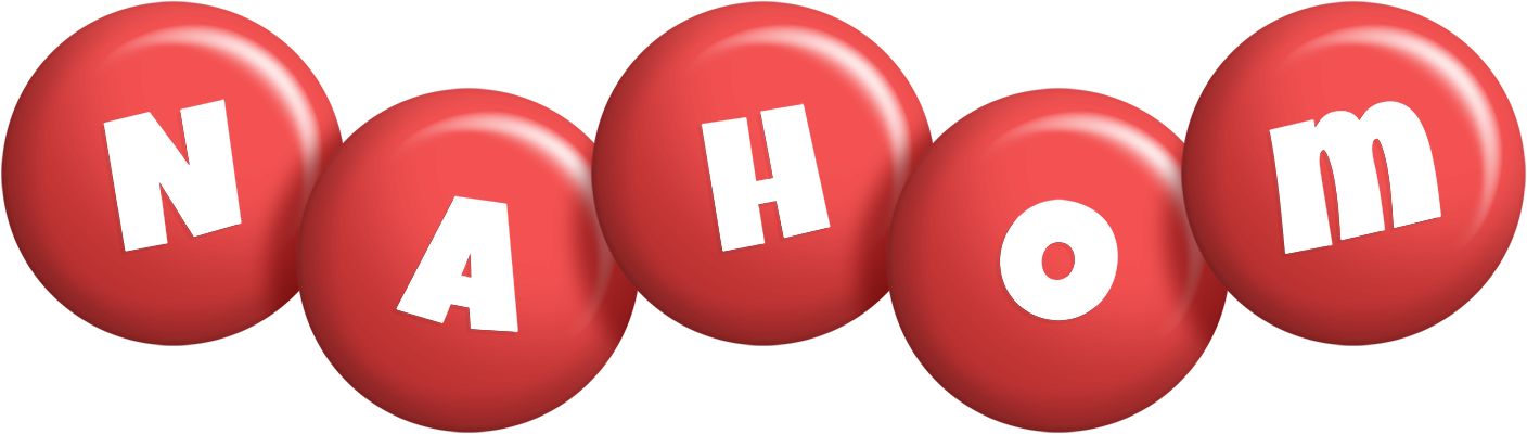 Nahom candy-red logo