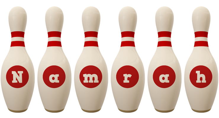 Namrah bowling-pin logo