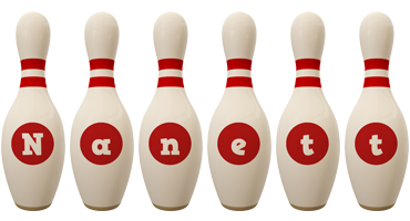 Nanett bowling-pin logo