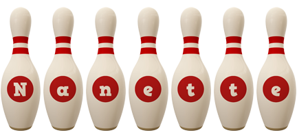 Nanette bowling-pin logo