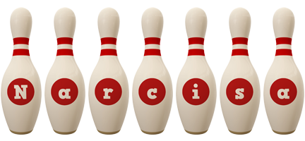 Narcisa bowling-pin logo