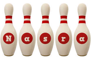 Nasra bowling-pin logo