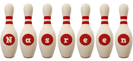 Nasreen bowling-pin logo