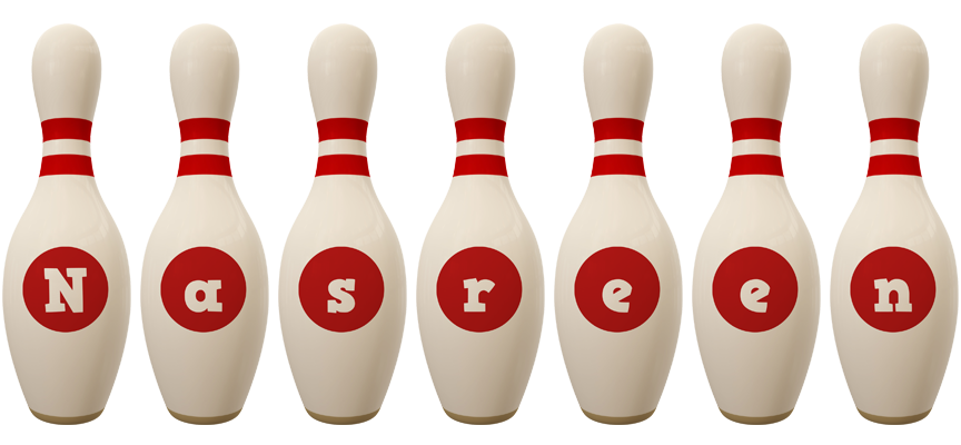 Nasreen bowling-pin logo