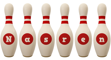 Nasren bowling-pin logo