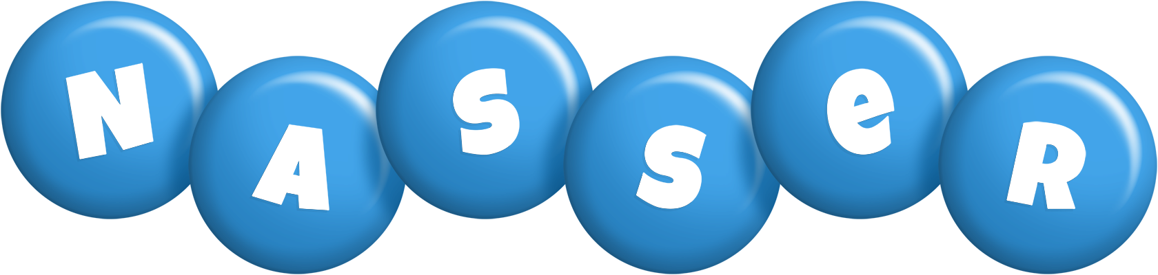 Nasser candy-blue logo
