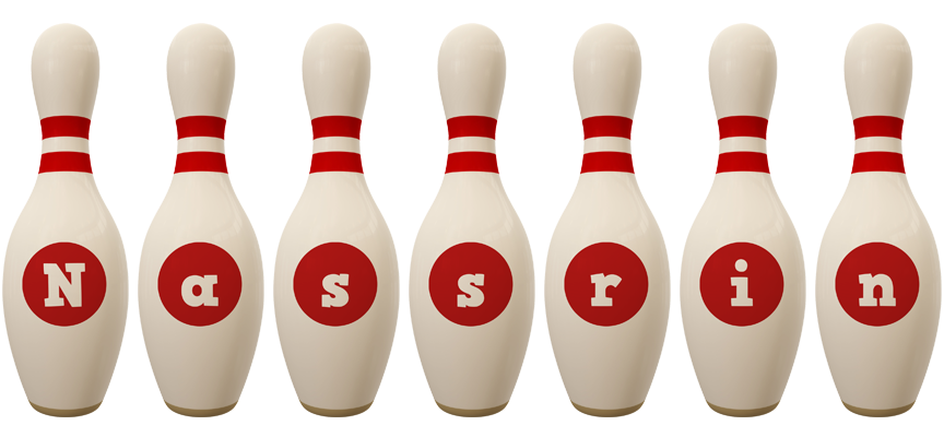 Nassrin bowling-pin logo