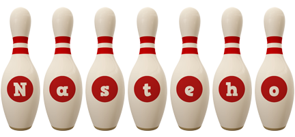 Nasteho bowling-pin logo