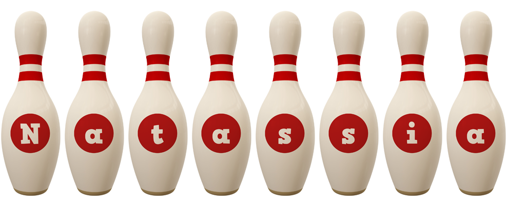 Natassia bowling-pin logo