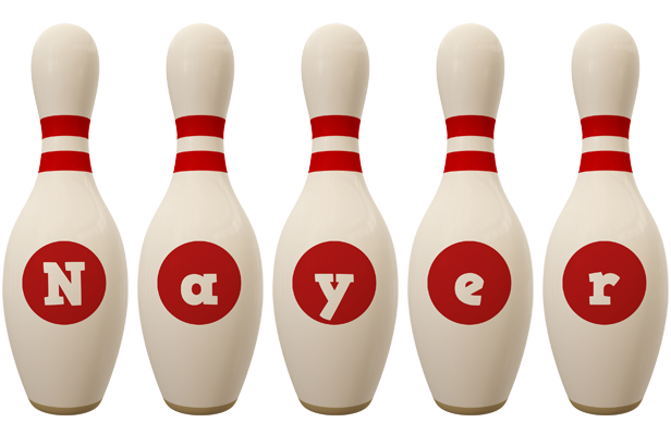 Nayer bowling-pin logo
