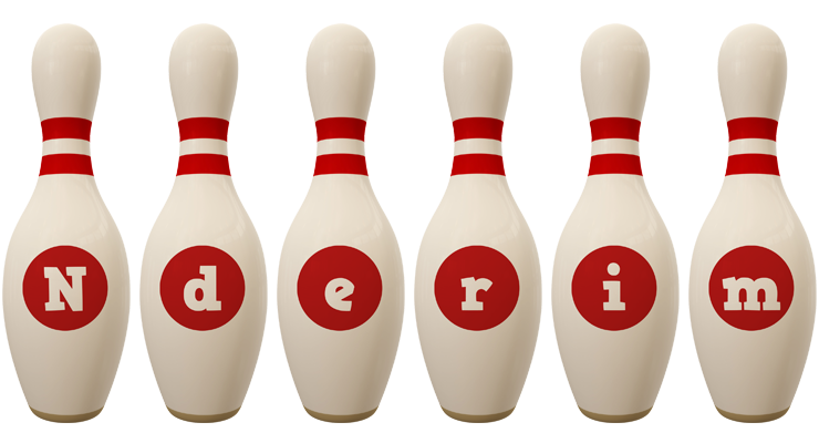 Nderim bowling-pin logo