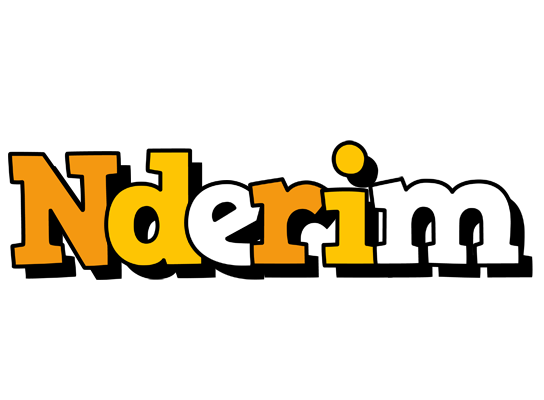 Nderim cartoon logo