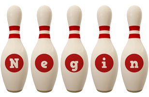 Negin bowling-pin logo