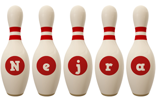 Nejra bowling-pin logo