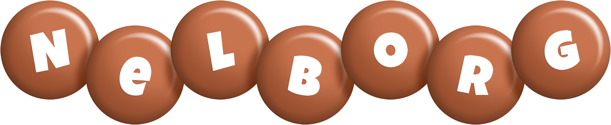 Nelborg candy-brown logo