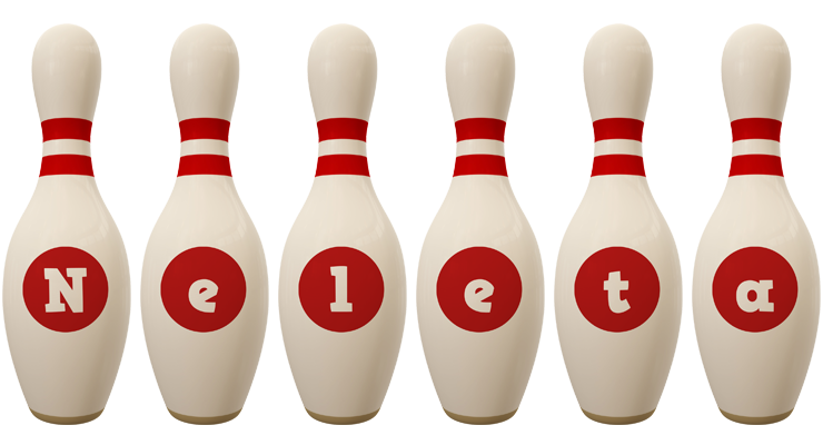 Neleta bowling-pin logo