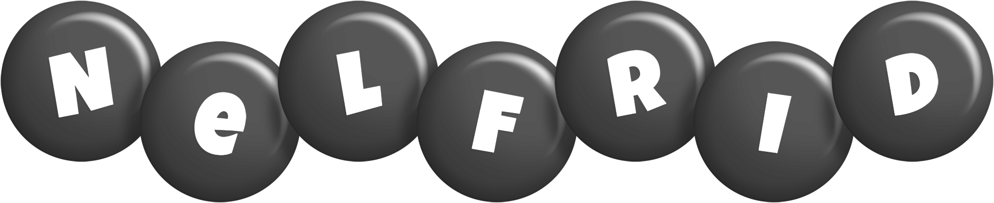 Nelfrid candy-black logo