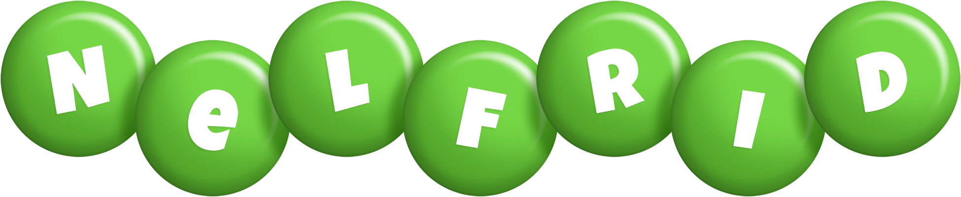 Nelfrid candy-green logo