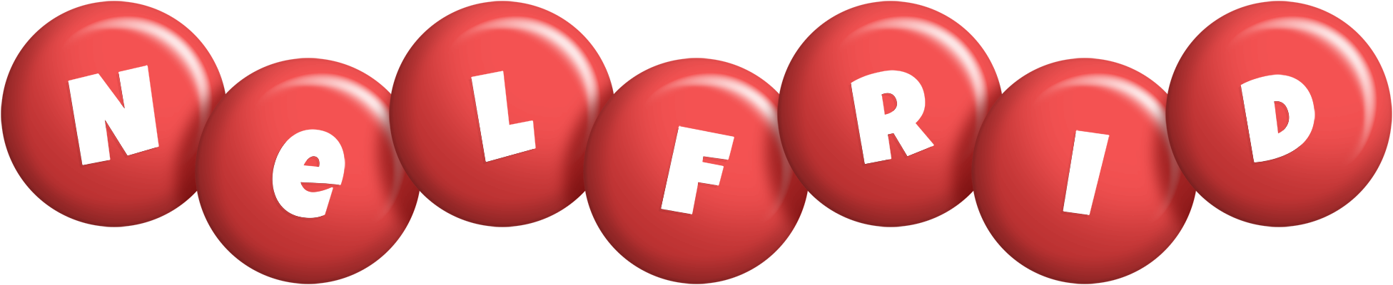 Nelfrid candy-red logo