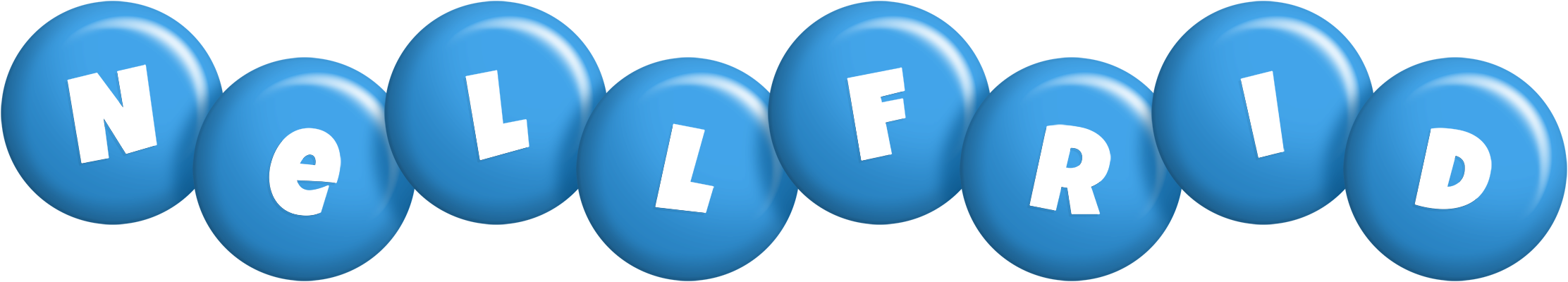 Nellfrid candy-blue logo