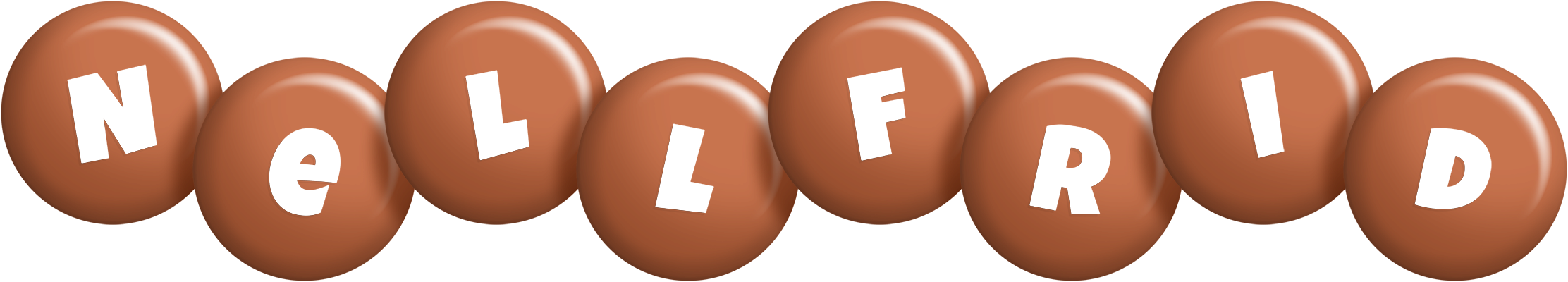Nellfrid candy-brown logo