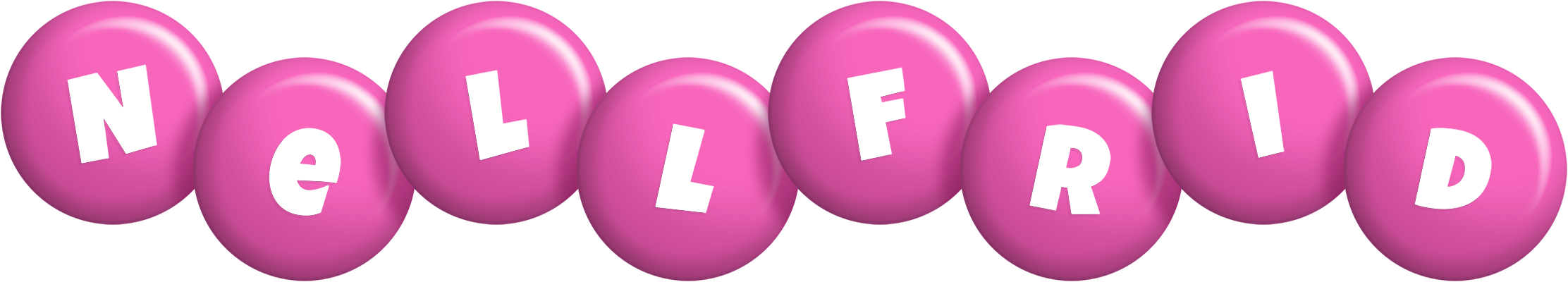 Nellfrid candy-pink logo