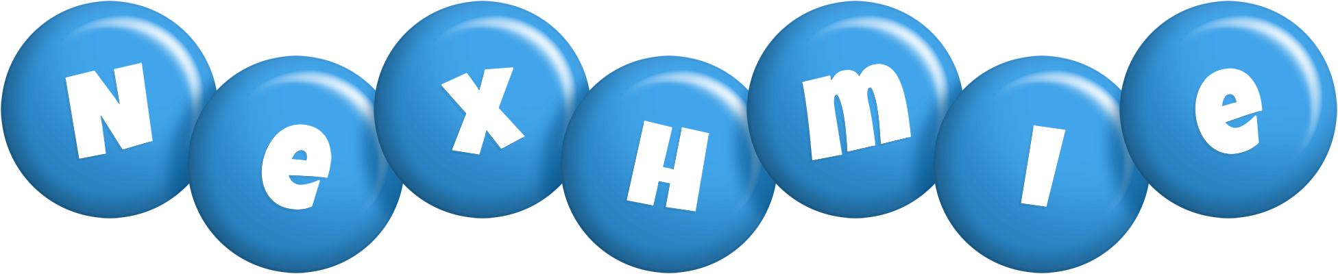 Nexhmie candy-blue logo