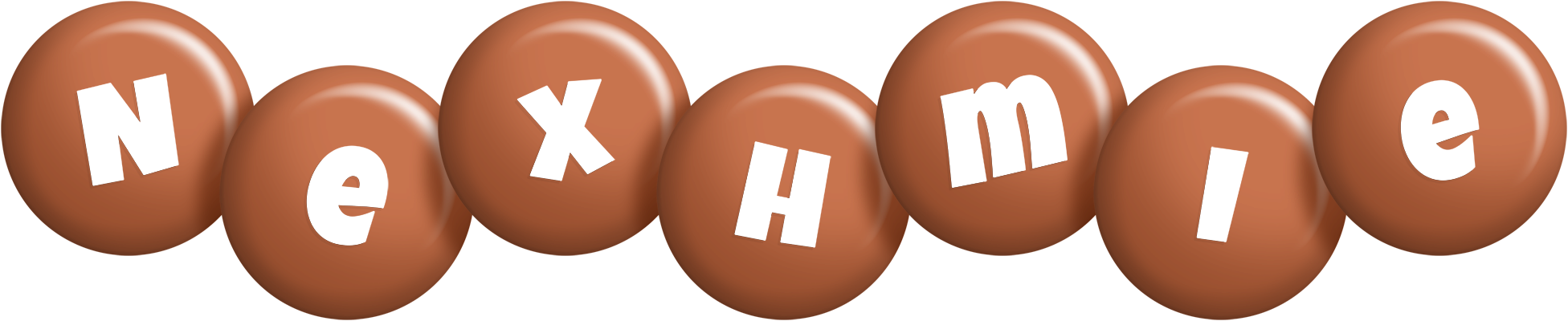 Nexhmie candy-brown logo