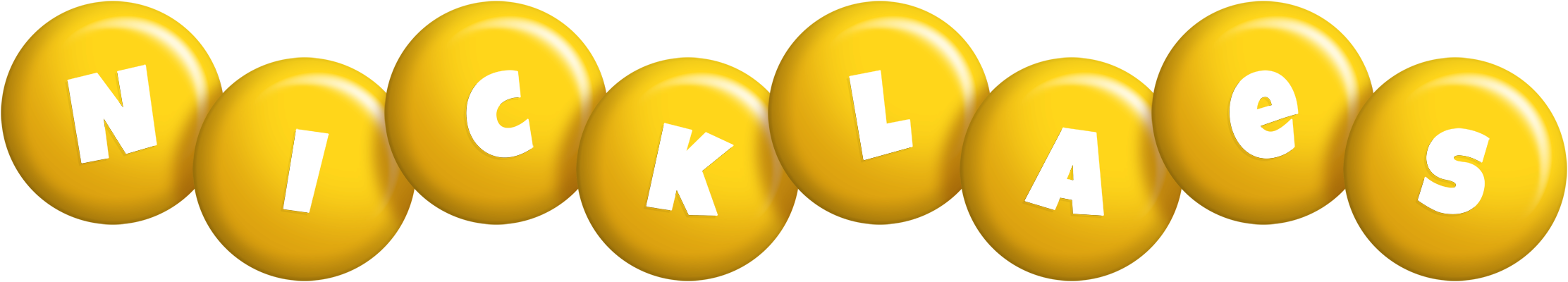 Nicklaes candy-yellow logo