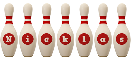 Nicklas bowling-pin logo