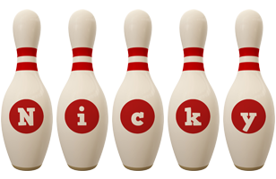 Nicky bowling-pin logo