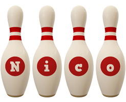 Nico bowling-pin logo