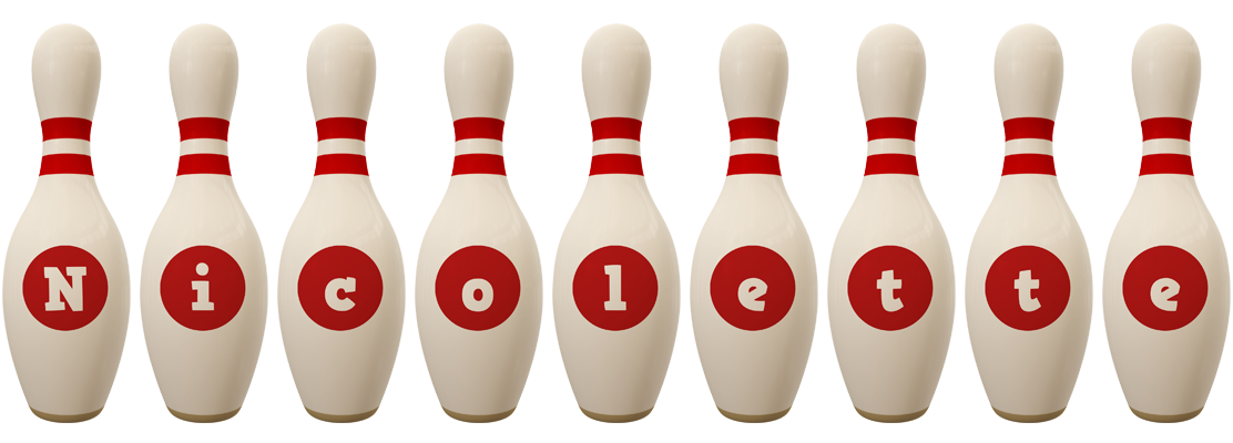 Nicolette bowling-pin logo