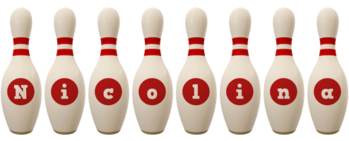 Nicolina bowling-pin logo