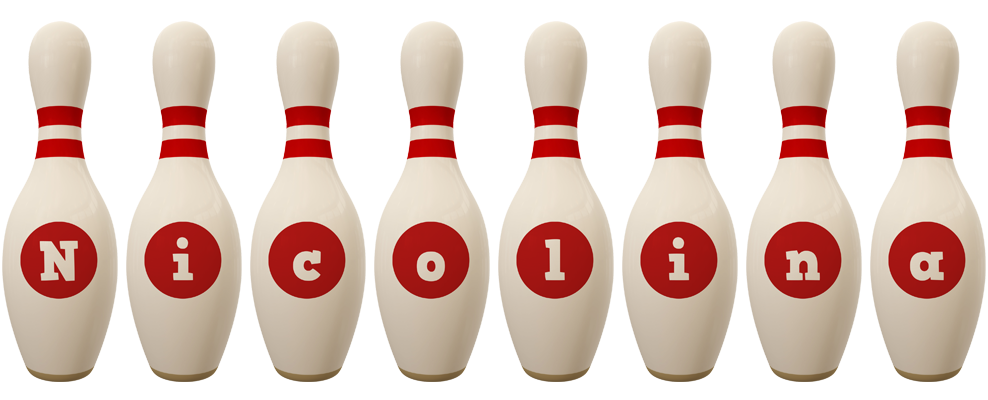 Nicolina bowling-pin logo