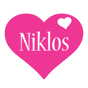 Niklos love-heart logo