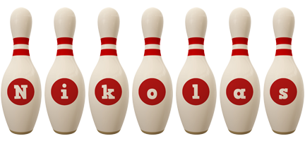 Nikolas bowling-pin logo