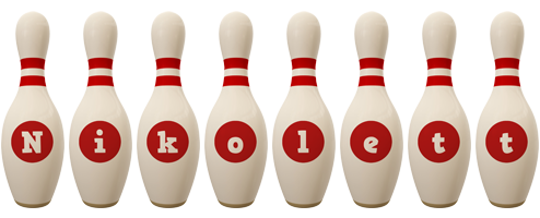 Nikolett bowling-pin logo