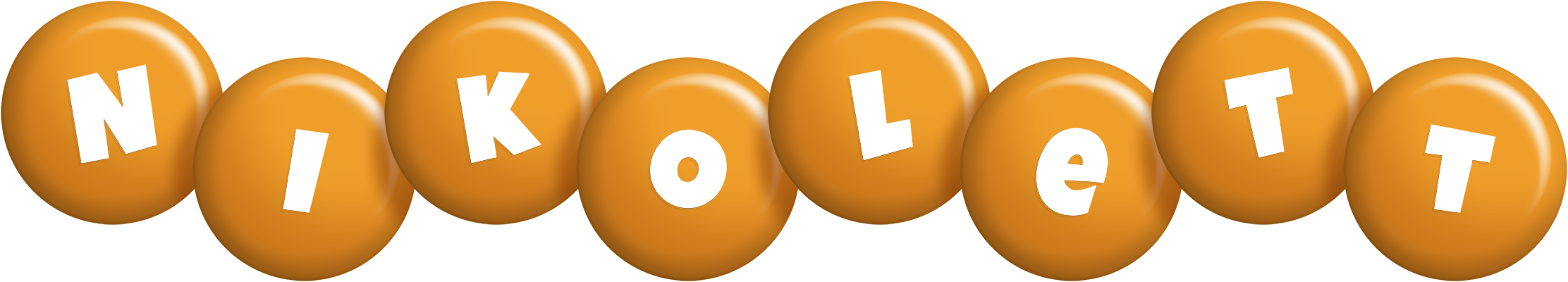 Nikolett candy-orange logo