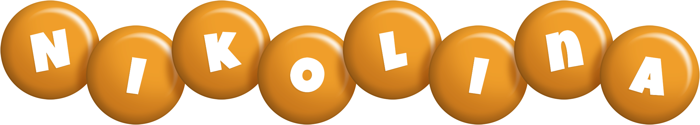 Nikolina candy-orange logo