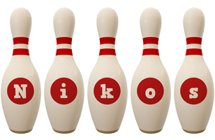 Nikos bowling-pin logo