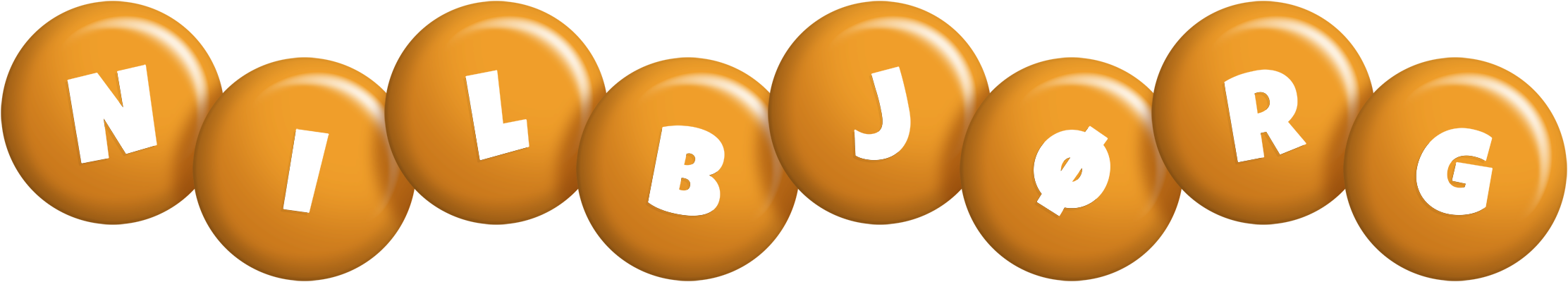 Nilbjørg candy-orange logo
