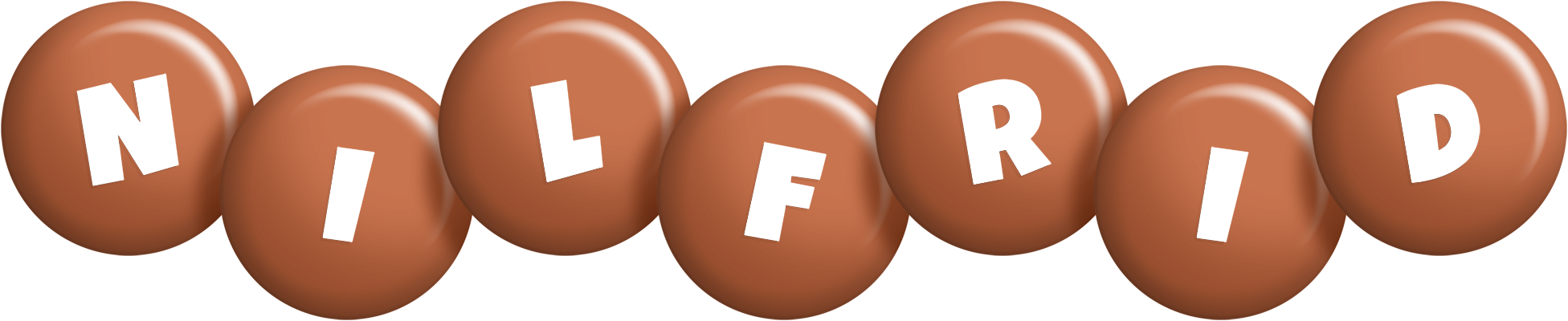 Nilfrid candy-brown logo