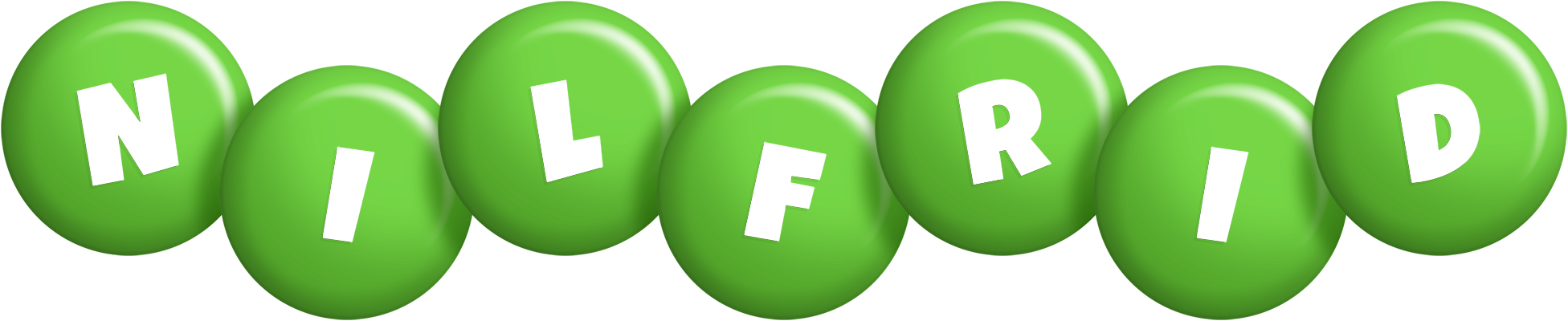 Nilfrid candy-green logo